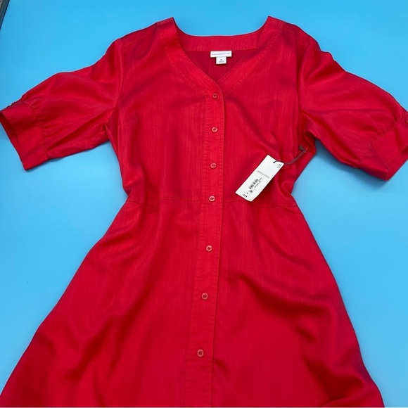 NEW Liz Claiborne Teaberry Short Sleeve Shirt Dress Belted 14 - NWT - Picture 11 of 15